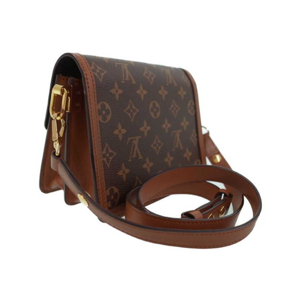Louis Vuitton Dauphine Bag Monogram Leather Shoulder Brown Reverse